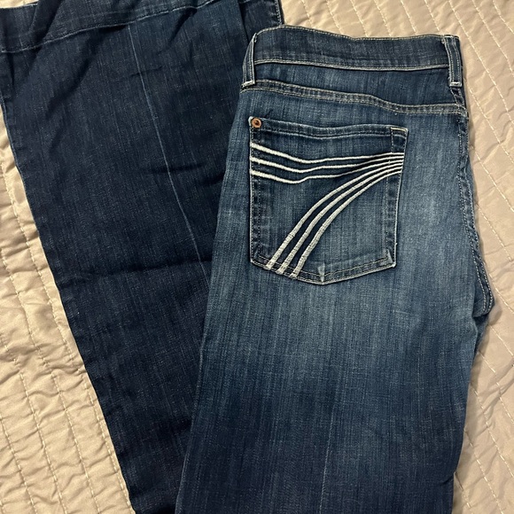 7 For All Mankind Blue Boot Cut Jeans - Picture 1 of 5